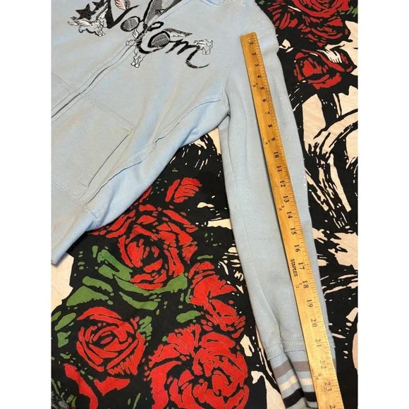 White + Warren Light Blue Beaded Cherry Knit Short Sleeve Sweater Top Womens y2k - Picture 4 of 8